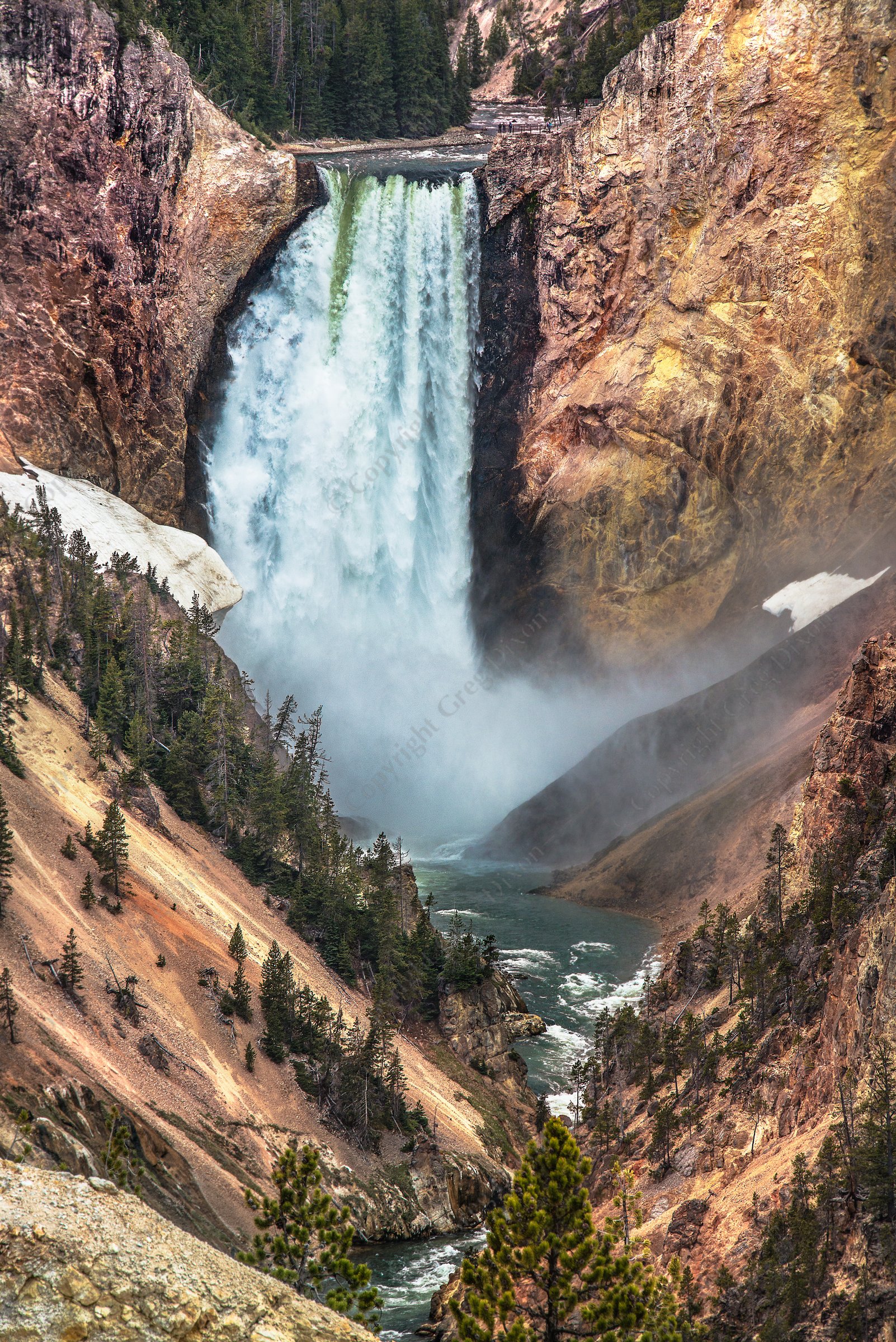 "Falls of Artist Point"  Yellowstone National Park  Grand Canyon of the Yellowstone River | The Yellowstone River drops 108 feet over Lower Yellowstone Falls on the afternoon of Sunday, June 2, 2013 | Signature Edition Print by Greg Dixon | Digital Photograph